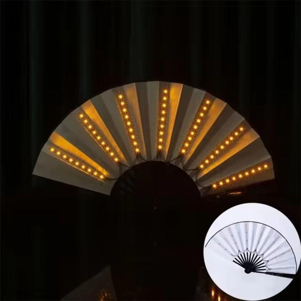 Portable Dancing Light Fan Creative Glowing Hand Fan LED Luminous Fan  Rave Festival
