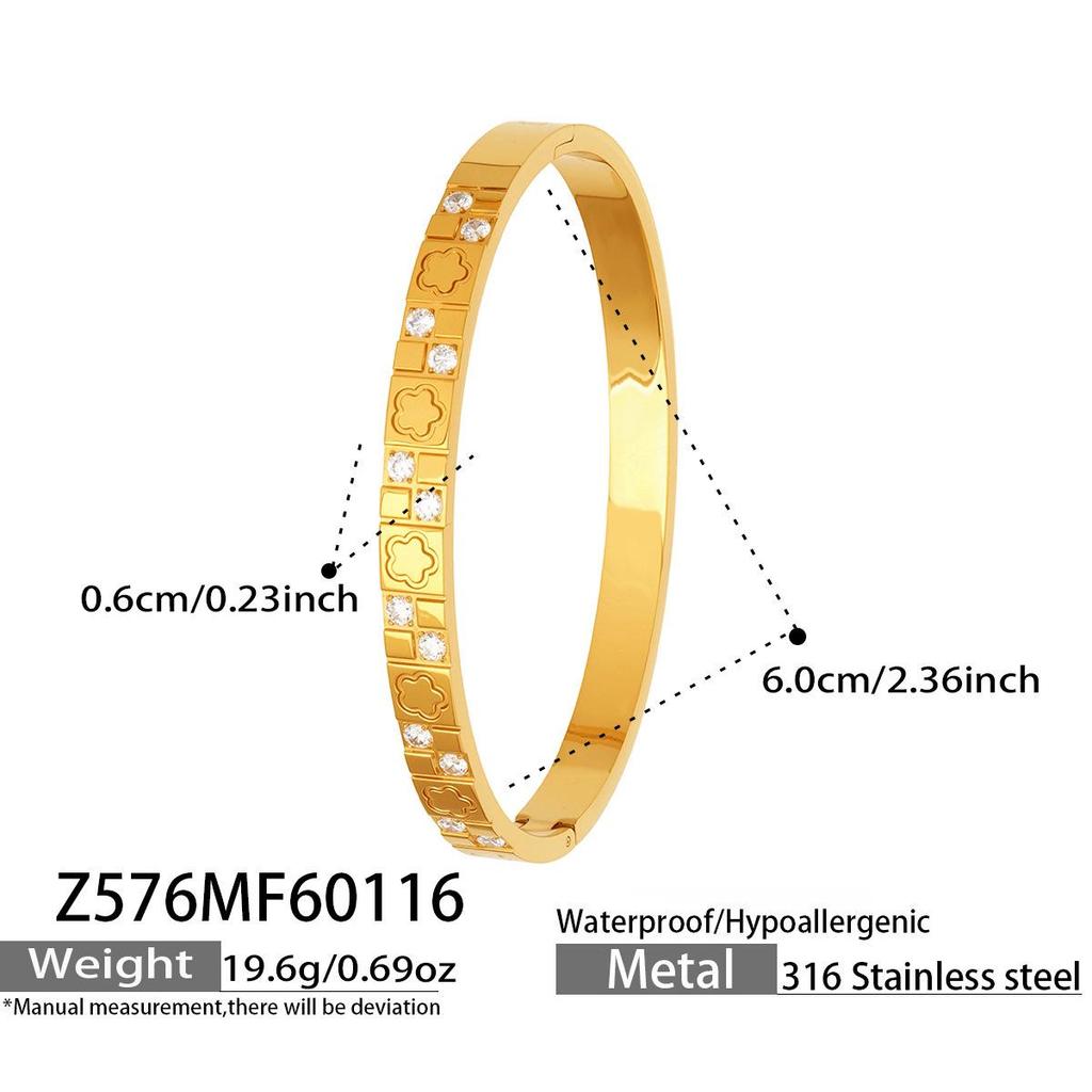 18K Gold-Plated Geometric Zirconia Water Drop Bracelet