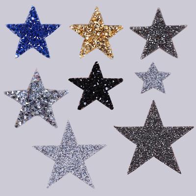 Popular Clothing Crystal Heat Transfer Applique Bag Shoe DIY High Quality Star Clothes Patches Rhinestone 1PC Multi Sizes Iron On  Jewelry Accessory