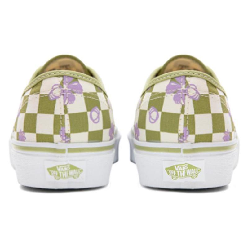 Vans Wallpaper Authentic Checkered Floral 'Green White' Vans VN0A5KS9CCF