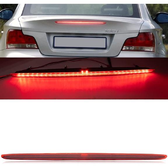NJSBYL Rear 3rd Brake Light for B-M-W 1 Series E88 E82 Coupe/Convertible 2008-2013 128i 135i 135is LED Center Third High Mount Top Reverse Lights Red Red Lens
