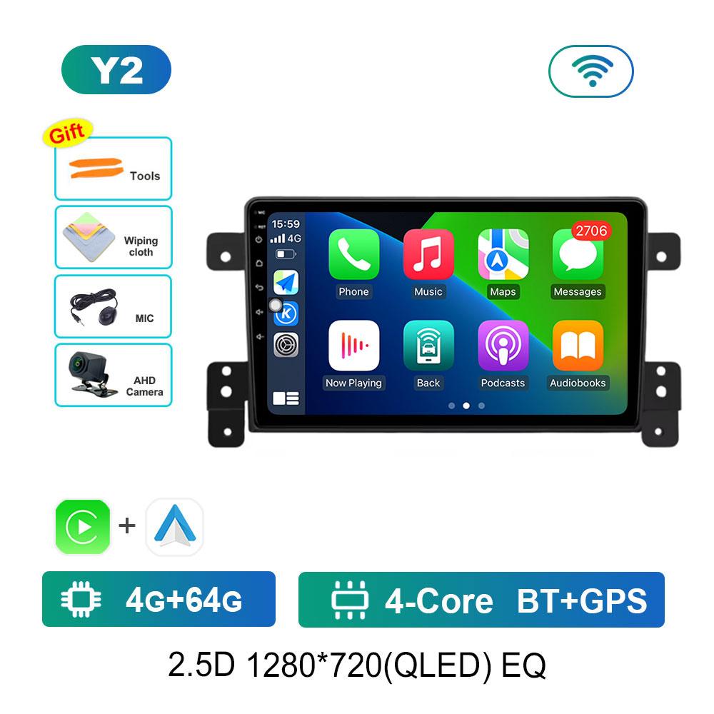 Car Video Multimedia Player DSP Stereo 2.5D Screen for Suzuki Grand Vitara 3 2005 - 2015 Navi GPS Android 14 WiFi BT Head Unit