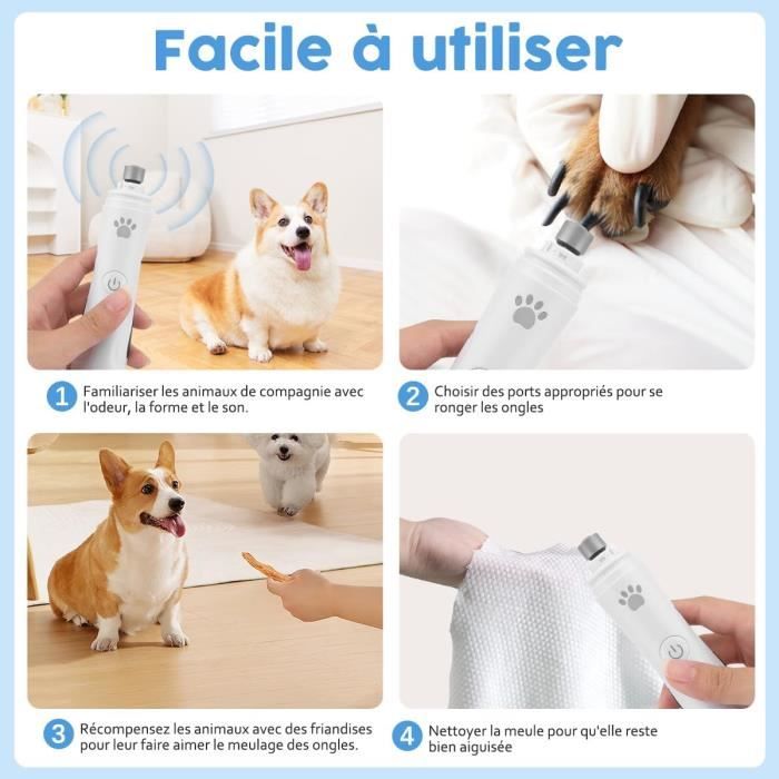 Coupe Ongles Électrique - 3 Vitesses - Éclairage LED - Port de Charge USB - Blanc