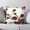 Burgundy Paper Floral Pillowcase Polyester Linen Velvet Printed Zip Decorative Home Cushion Cover