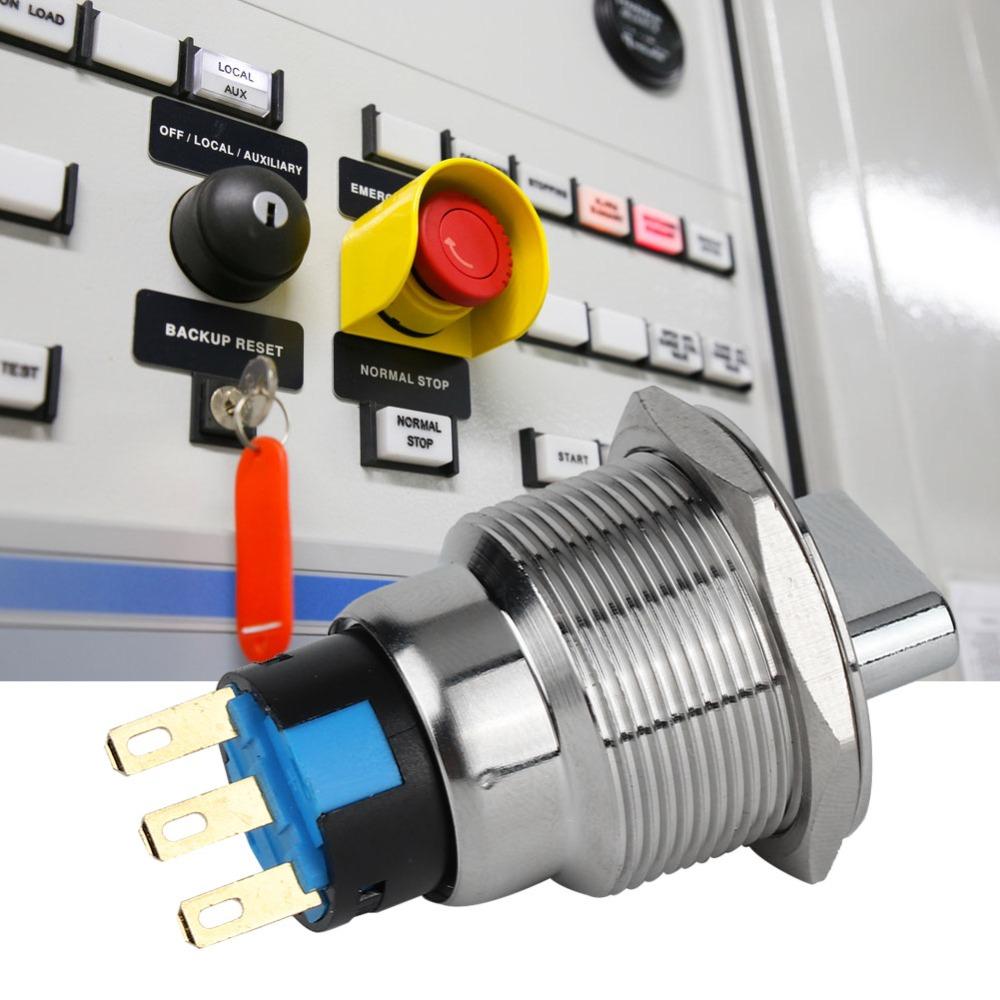 19mm Rotary Changeover Stainless Steel 3 Pin And 2 Level/6 Pin And 3 Level Selector Switch Waterproof IP67