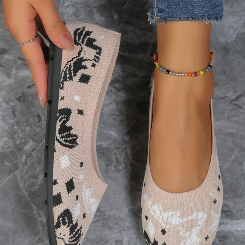Hot-selling New Fly-woven Casual Flat-bottomed Shallow Mouth Versatile Single Shoes for Women's Doudou Shoes for Women