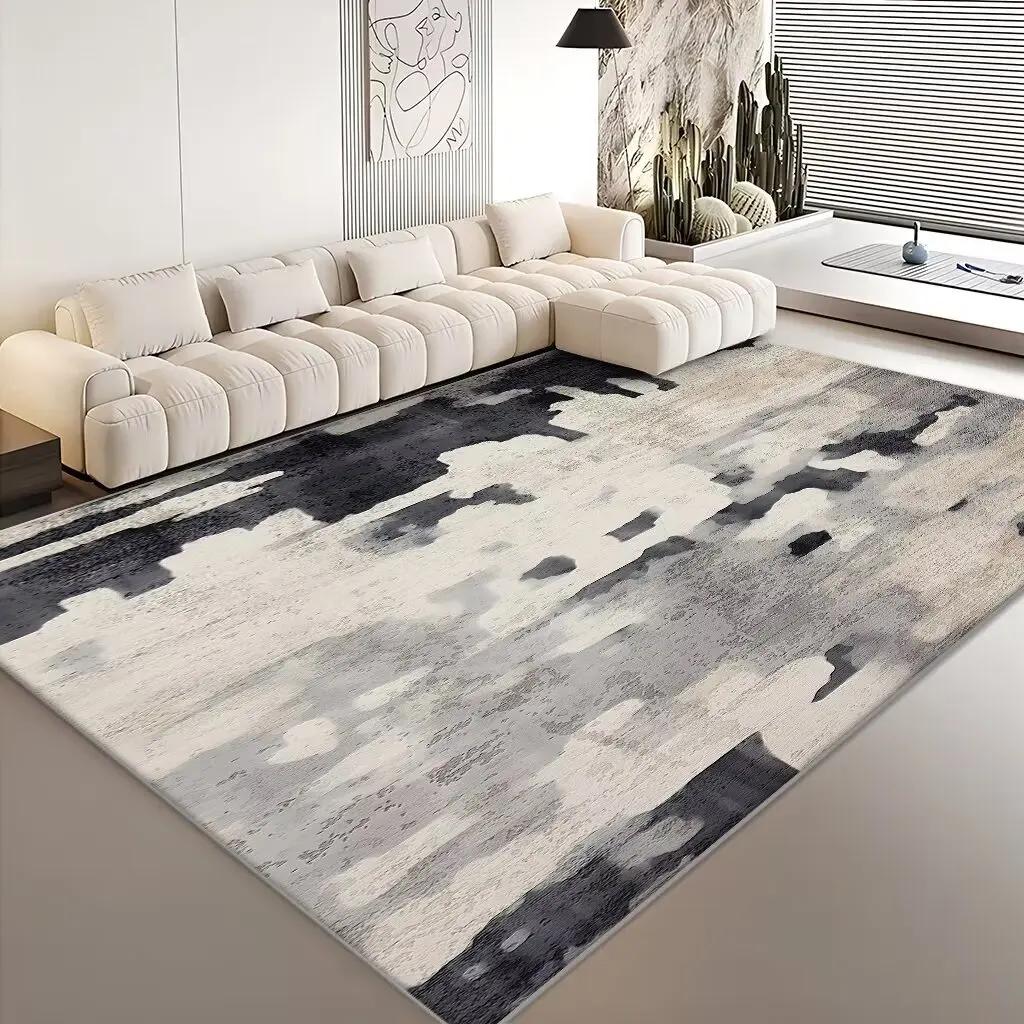 Modern Carpets for Living Room Abstract Large Area Plush Rugs Bedroom Decor Bedside Carpet Grey Washable Floor Mat Lounge Rug