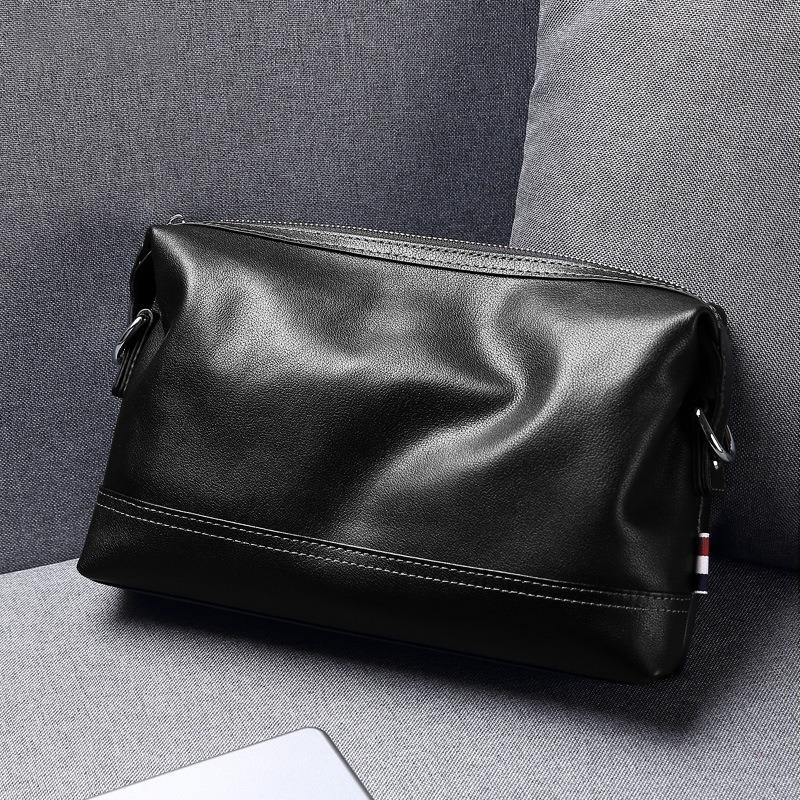 

Сумка через плечо из натуральной кожи, повседневный клатч, вместительная сумка из коровьей кожи, сумка через плечо для мужчин, деловая сумка чёрный