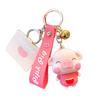 Authentic Red Nose Pig Keychain For Women Cute Creative Car Key Holder Bag Charm