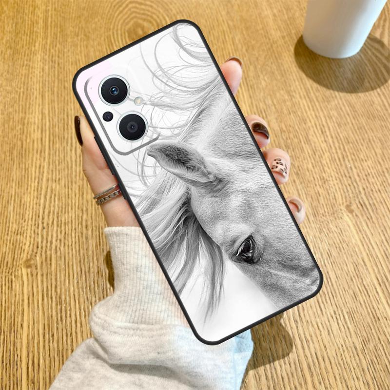 Horse Sketch Funda For OPPO Reno 7 8 Lite 14 F 13F 12F 11F 13 12 11 10 Pro OPPO Find X9 X8 X6 X5 Pro Case