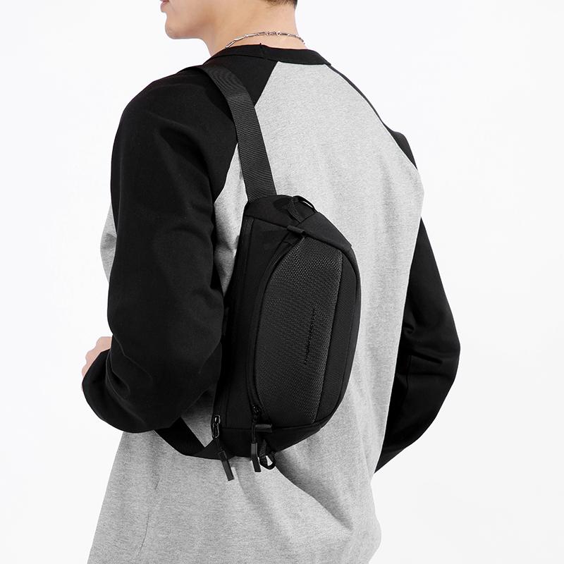 Men's Anti-theft Waist Pack Large Capacity Multi-layer Chest Bag Water Resistant Sling Shoulder Fanny Pouch for Travel Business