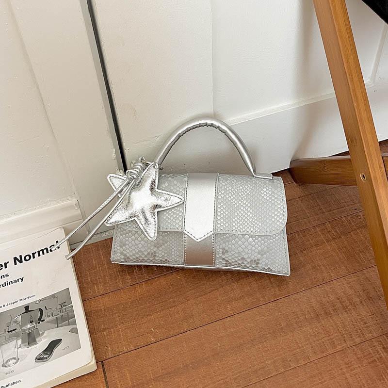Women's 2026 Niche Snakeskin One-Shoulder Crossbody Handbag with Versatile Star Charm