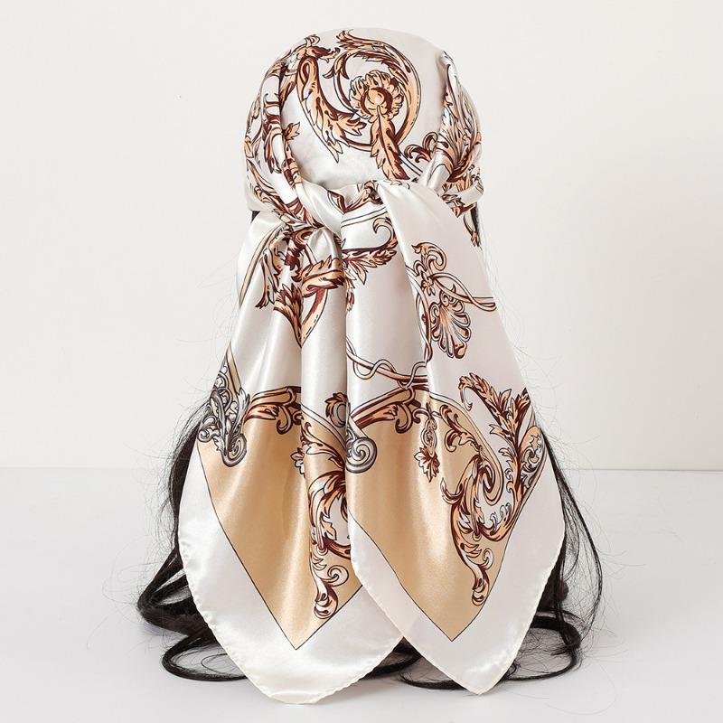 New cashew print silk scarf women's trend versatile shawl satin headscarf 90 square scarf scarf women