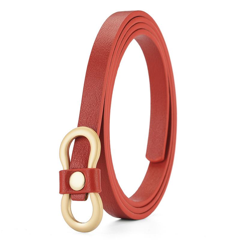 105cm Women's Belt Korean Style Fashion Thin Belt Girls Dress Shirt Versatile and Simple No Punching Pu Small Belt