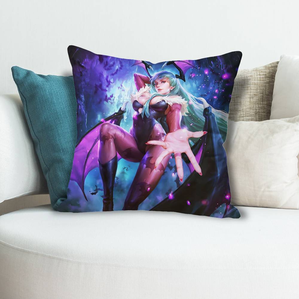 

MMorrigan AAenslands Anime Celebrity Merchandise AllMatch Printed Pillow Case Sofa Car Office Room Decoration Protector 30x30 cm