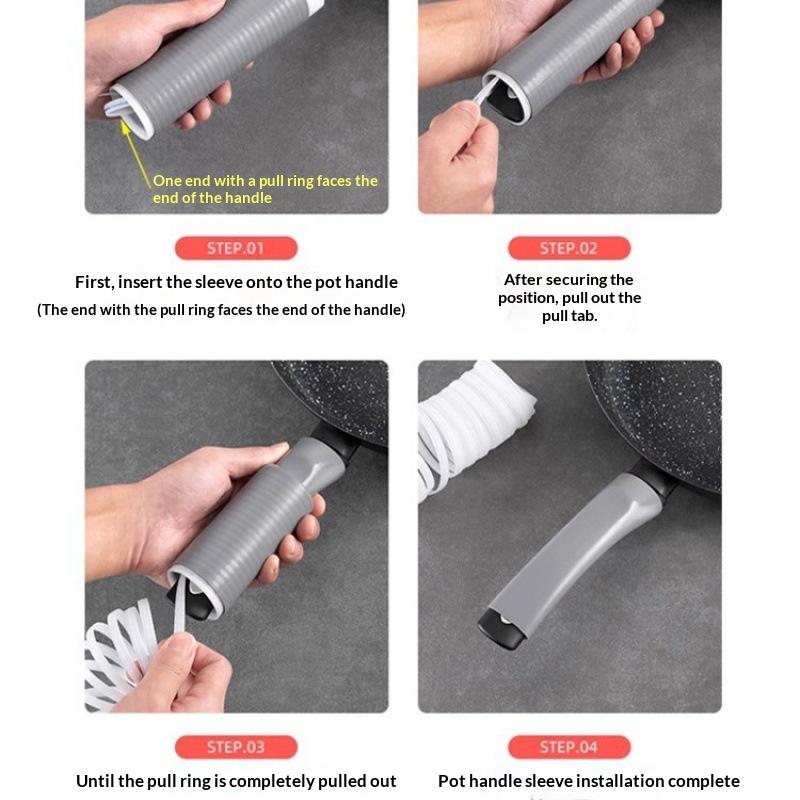 Pot Handle Heat Insulation Cover Anti-Scalding Rubber Handle Cover Frying Pan Protector Hot Handle Holder Sleeve For Cookware