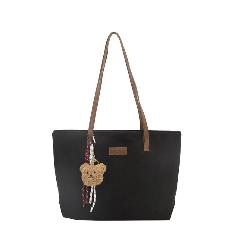 

High-End Korean Style Women s Tote Bag - Trendy, Fashionable, Versatile, Large Capacity, Simple Shoulder Commuter Bag Bag Only чёрный