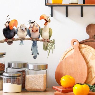 Funny Bird Wall Stickers Bedroom Kids Room Background Decoration Home Decor Self-Adhesive