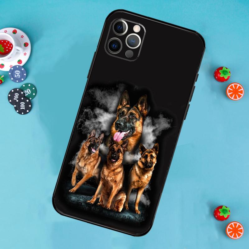 German Shepherd Dog Cartoon Phone Case For iPhone 17 Air 13 16 15 11 12 14 Pro Max 13 12 mini 15 16 Plus 16e Cover Funda