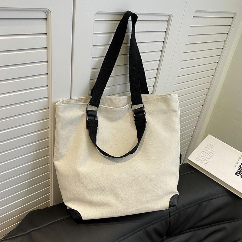 Japanese Style Canvas Tote: Versatile, Fashionable Shoulder Bag for College, Campus & Commuting