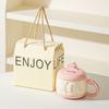 Cute Girl Cartoon Chubby Ceramic Mug with Lid Mobile Phone Stand Cup Birthday Gift Water Cup Souvenir