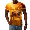 Summer Men Animal Tiger Graphic T Shirts Personality Fashion Cool Style Pattern Print T-shirt Trend Hip Hop Short Sleeve T-shirt