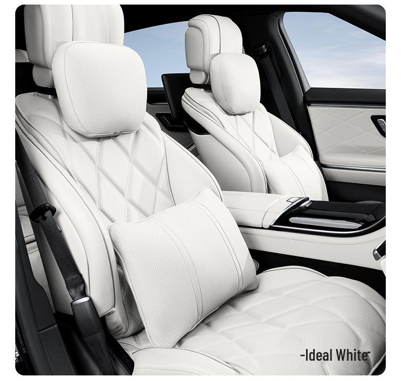Premium Maybach S-Class Headrest & Breathable Lumbar Support Cushion