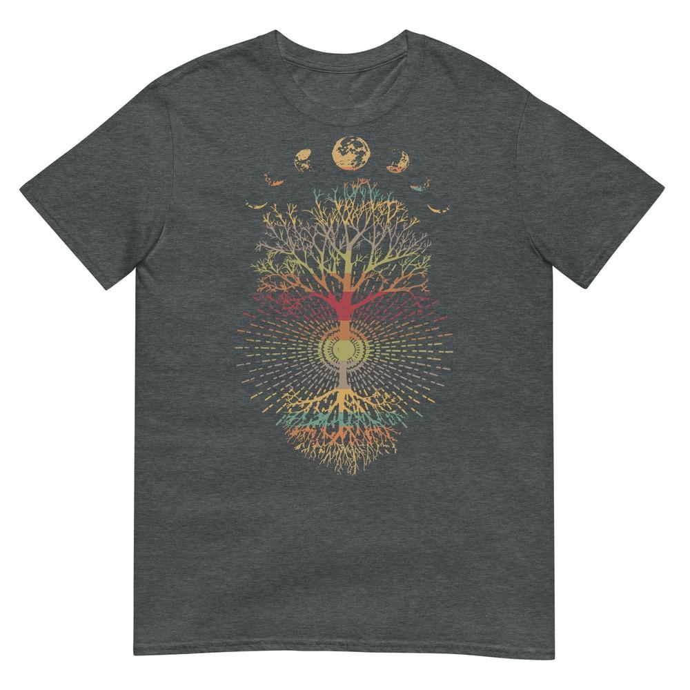 Phases Of The Moon Retro 60s 70s Vibe Tree Of Life TShirt