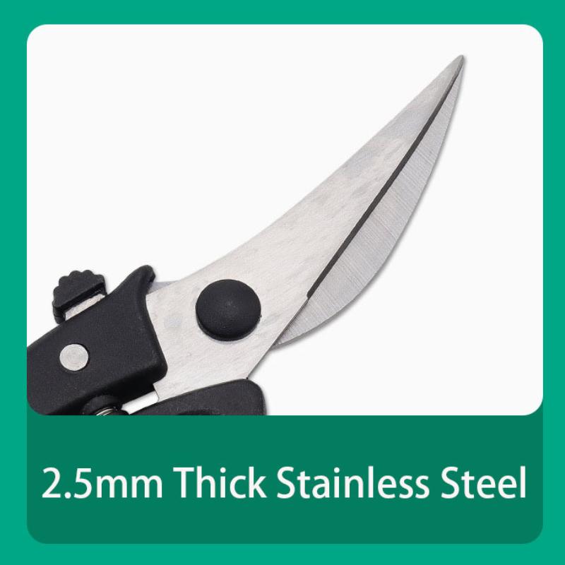 PP Handle Seafood Chicken Bone Cutting Tools Household Stainless Steel Blade Kitchen Scissors with Effort Saving Spring