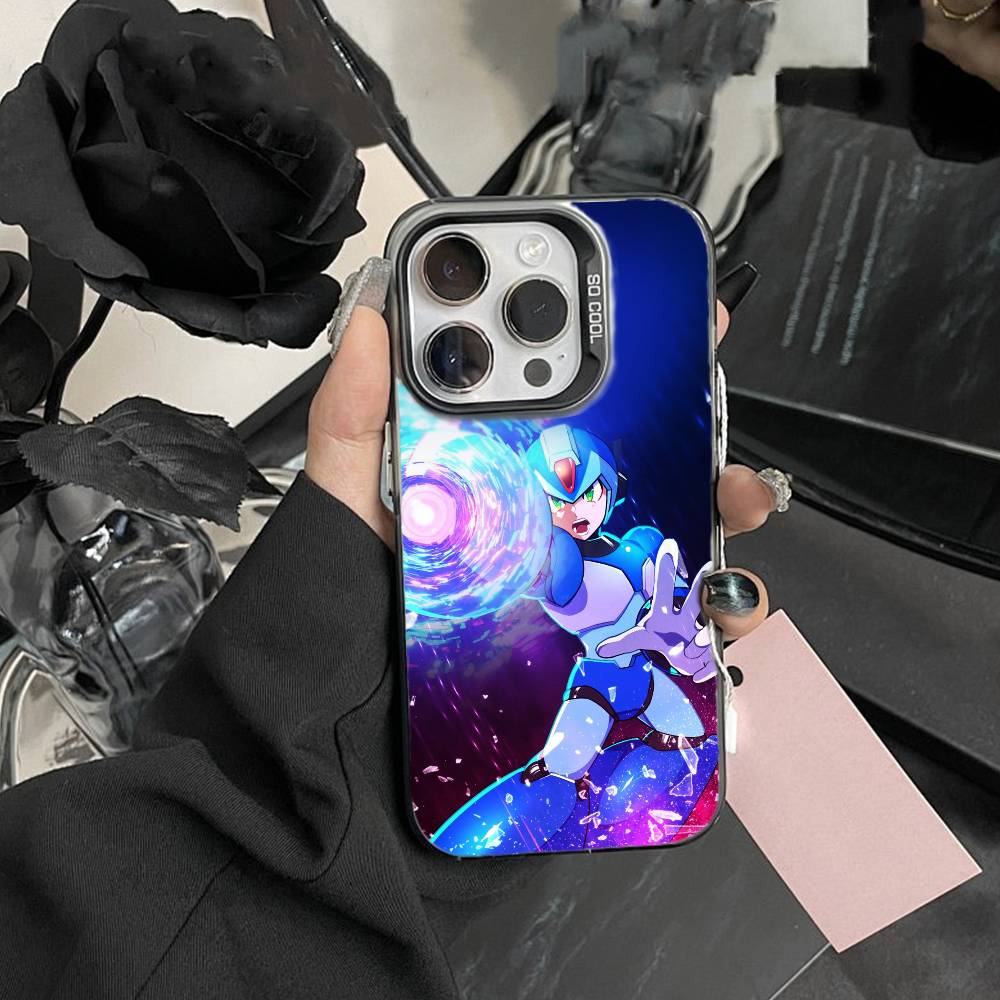 

H-Mega Man Anime Phone Case For iPhone 17,16,15,14,13,12,Pro MAX Black Matte Shockproof Cover iPhone13PROMAX