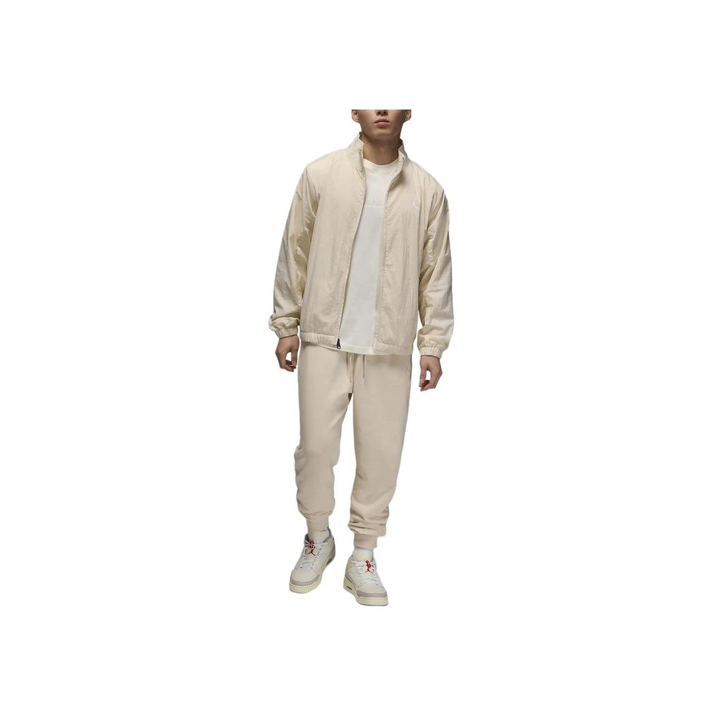 Jordan Essentials Solid Color Stand Collar Zip-Up Casual Long Sleeve Jacket Men Jacket Khaki FN4538-203