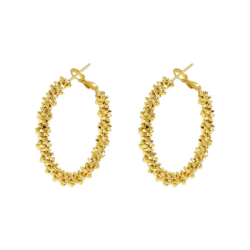 Fashion exaggerated metal woven Large Circle Earrings Simple ladies Earrings suitable for European and American women