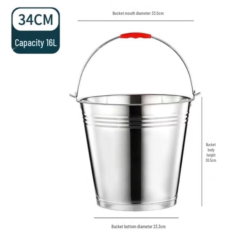 SIFAR Thickened Stainless Steel Portable Water Bucket