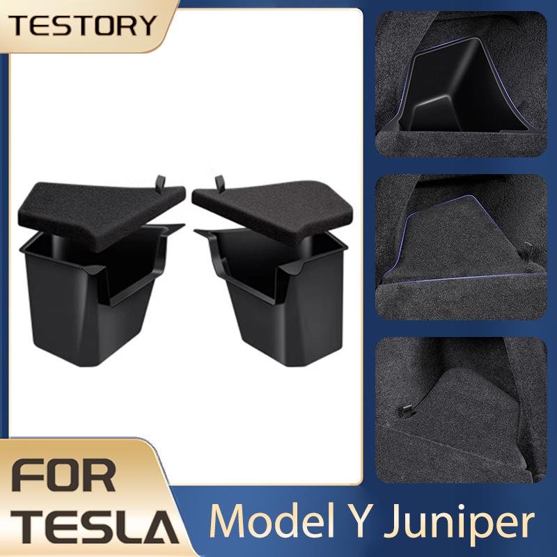 For Tesla Model Y Juniper Accessories Rear Trunk Organizer Side Storage Box Stowing Tidying for Tesla Model Y Juniper 2026 2025
