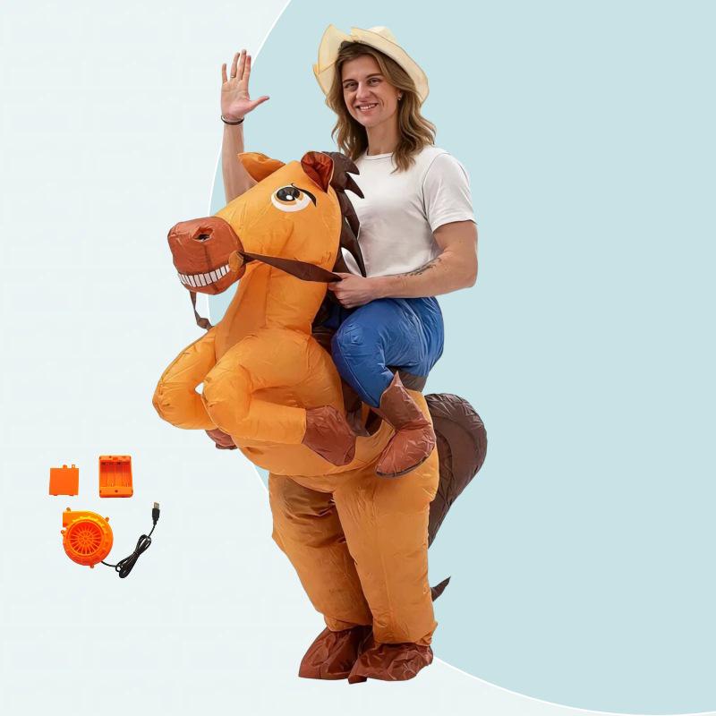 Disfraz Inflable de Caballo Divertido para Festivales y Actuaciones