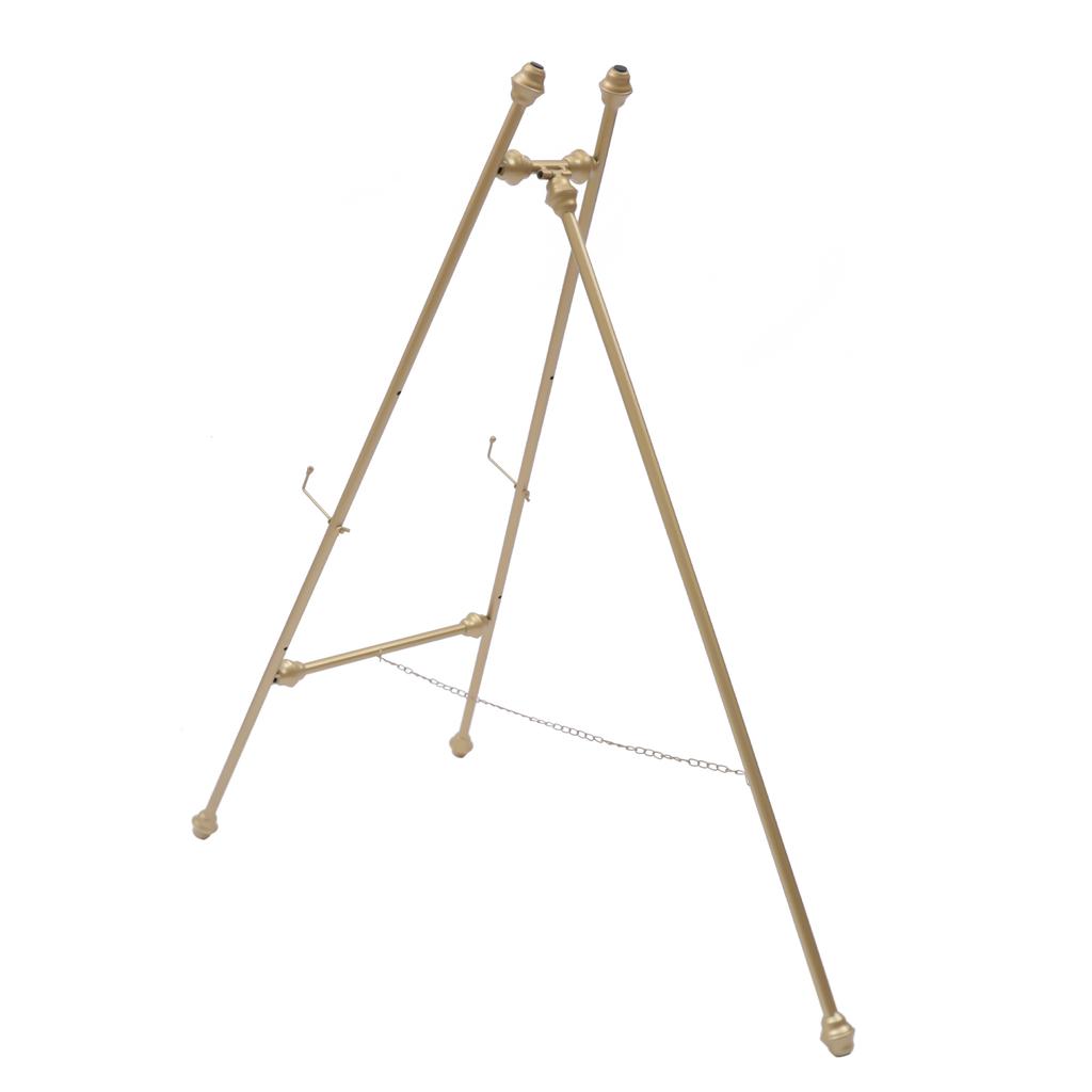 2 Golden Wedding Reception Photo Frame Display Stands A-shaped Framework Metal Floor Easel Stand Portable Large Wedding Easel