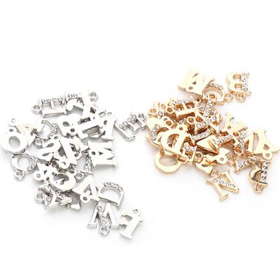26 Stück A-Z Buchstaben Legierung Anhänger Farbe Alphabet Emaille Tropföl Charms Perle für DIY Halskette Armband Schmuckherstellung Zubehör