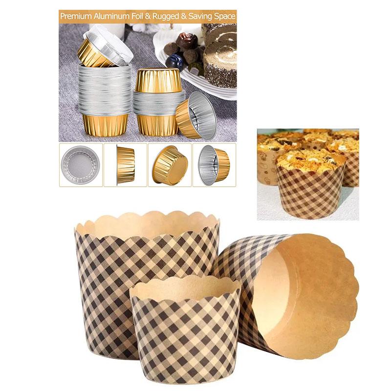 Disposable Baking Cups with Lids Aluminum Foil Cupcake Liners Colorful Polka Dot Paper Muffin Holders Round Cupcake Molds