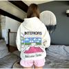 Kvinner Tykk Langermet Høst og Vinter O-Hals Hettegenser Vintage Blomsterprint Mote Løse Sweatshirts med Lomme