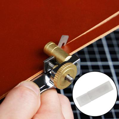 Leather Cutting Tool Lace Cutter Adjustable Handwork with 3 Blades Metal Belt