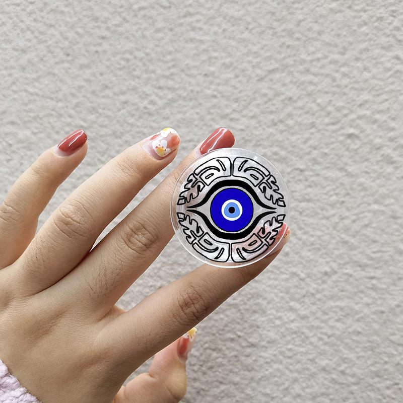 Türkischer Glücksbringer Blauer Nazar-Auge Abstrakter Handygriff Tok Ständer Halter Transparent Griptok für iPhone 13 Samsung Huawei Xiaomi Halterung