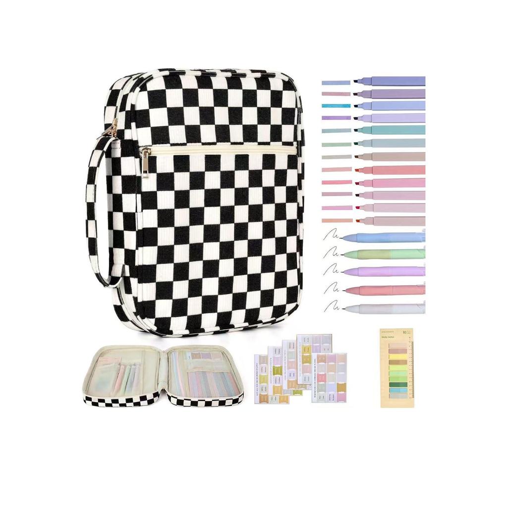 Large Capacity Quilted Cotton Book Storage Bag - Portable, Dustproof Cover