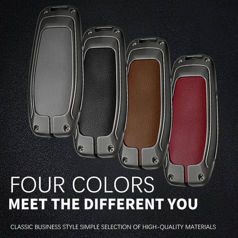 Leather Car Key Cover Case For Ford Fusion Mondeo Mustang F-150 Explorer Edge Car Styling Keychain