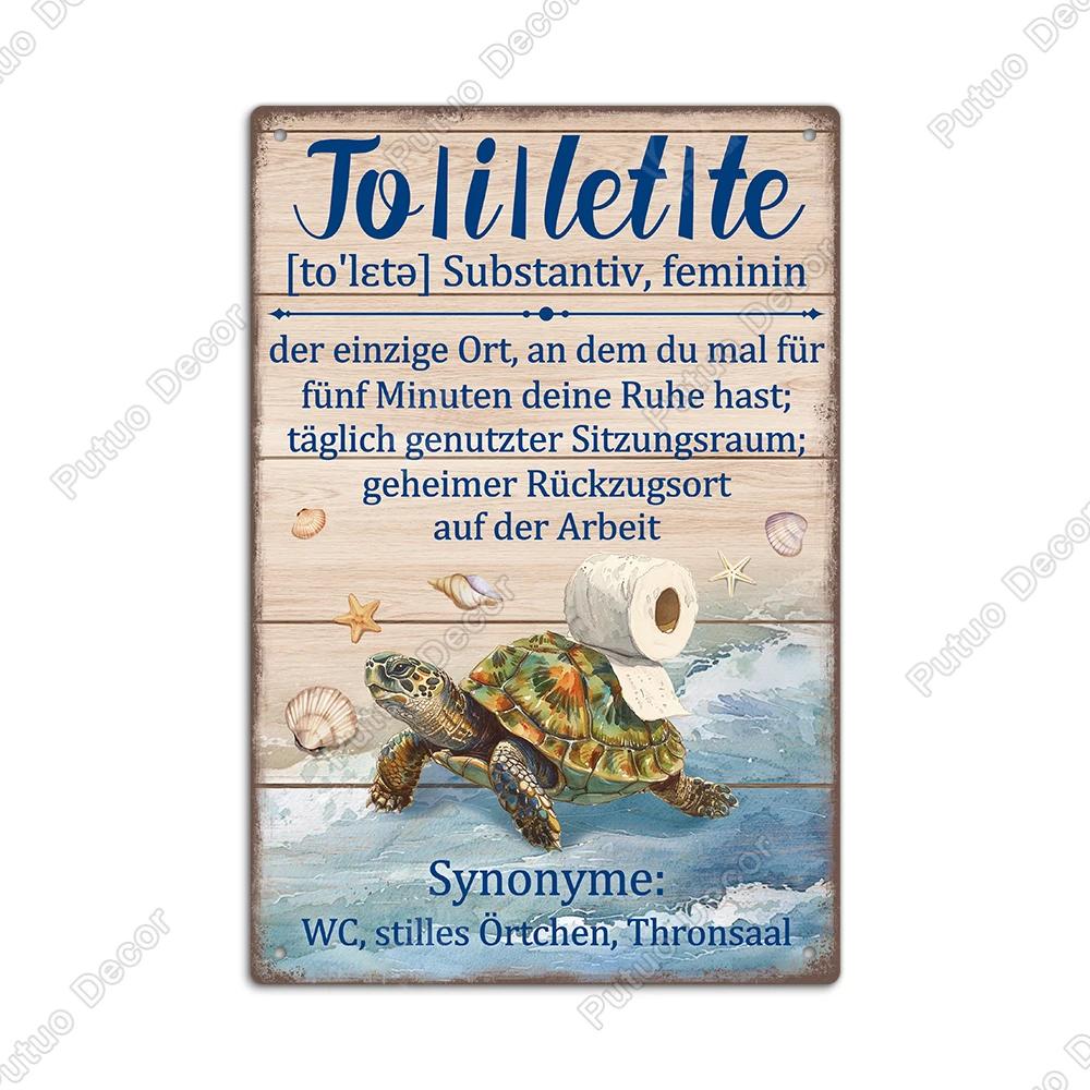 Putuo Decor German Vintage Metal Tin Sign xin Rustic Wall Art for Farmhouse Office Coffee Shop Unique Gift Idea for Friends