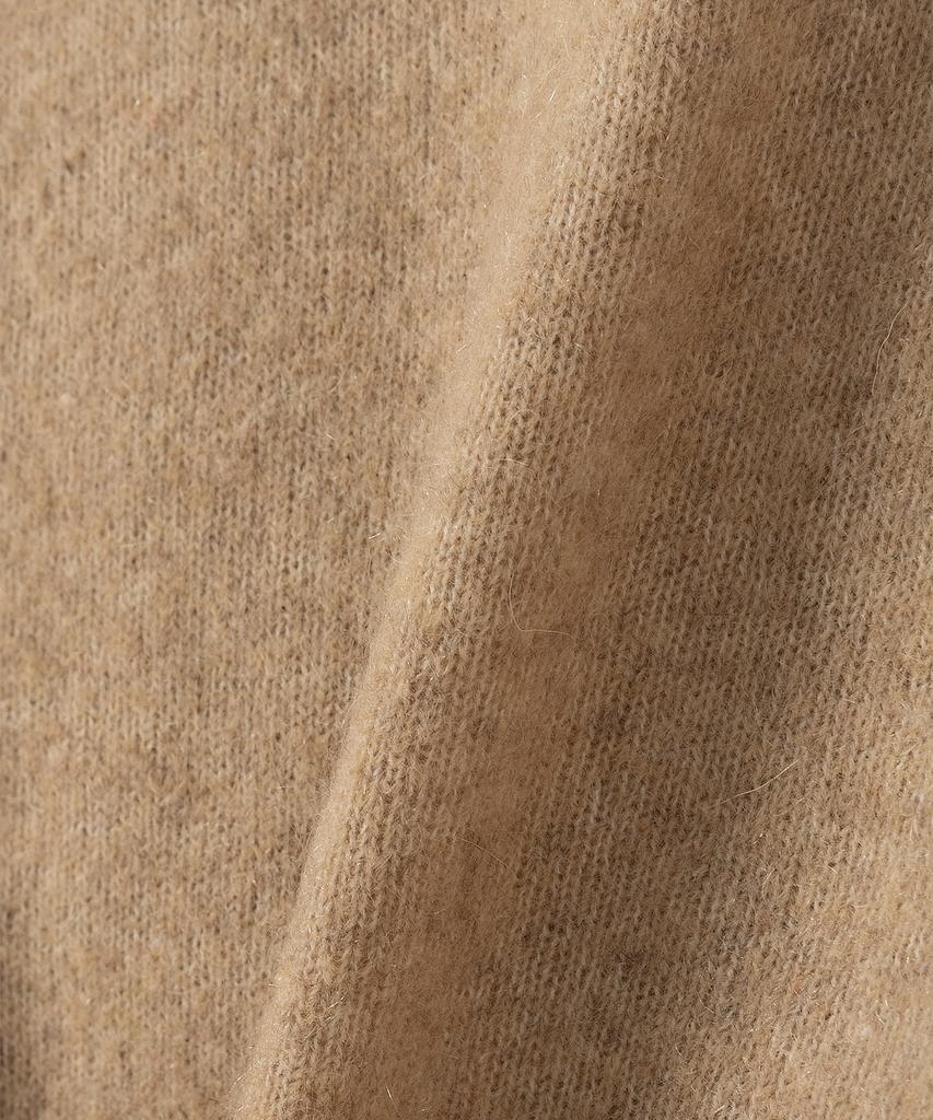 NONBLANK Mohair Wool Blend Crop Round Knit_Beige