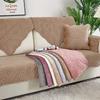 [Mileia] Coussin de Canapé Court en Peluche Coussin d'Assise Couleur Unie Flanelle Brodé Plume Coussin de Canapé Prend en Charge le Paiement.