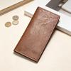 Men Slim Long Wallet Wallet with ID Bifold Card Holder Window Minimalist Card
