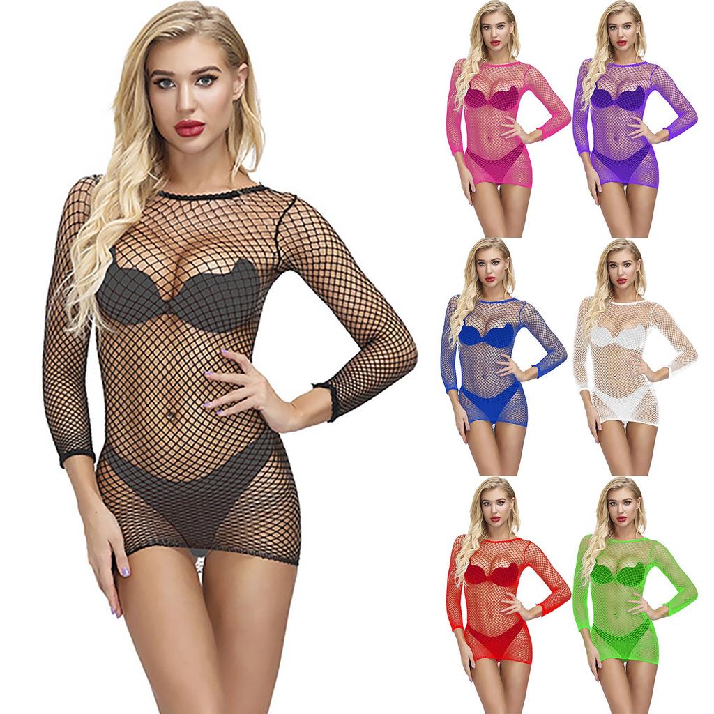 Sexy Women Fishnet Babydoll Lingerie Underwear Nightwear Sleepwear Bodysuit