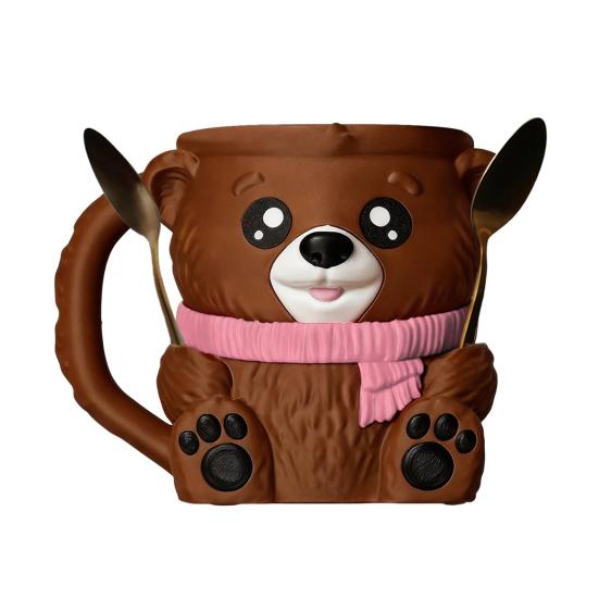 Yousheng Polar Bear Ice Cream Holder with Hidden Snack Drawer Ice Cream Cup Sleeve for 16oz Pint & Beer Can Cute Cute Ice Cream Accessory