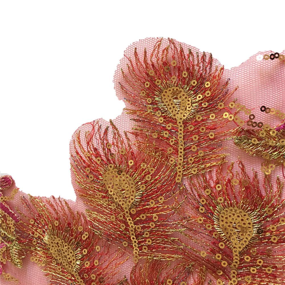 Diy Decorative Cheongsam Wedding Dress Embroidery Accessories Multi-Colored Peacock Collar Hollow Lace Mesh Lace Accessories
